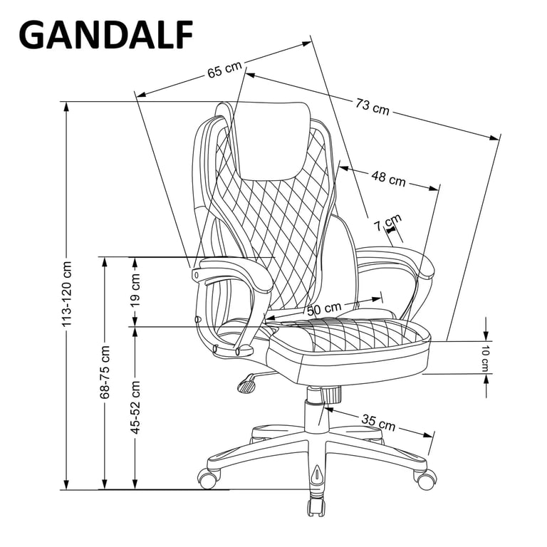 GANDALF Scaun de birou negru / gri gandalf Fotoliu  gabinetowy negru / Popelový