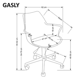 Gasly szék - rózsaszín gasly Křeslo Pro mladé Růžová (1p=1szt)