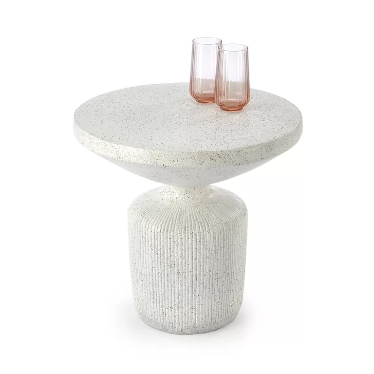 Sintro dohányzóasztal 54 cm - terrazzo / fehér giza Konferenční stolek kompozit - tlenek magnezu, fehér
