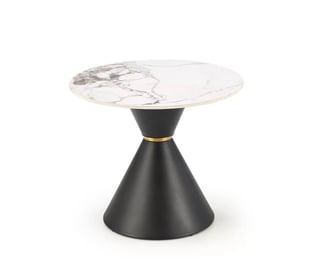 Măsuță de cafea rotundă Goretti S 60 cm - marmură albă / negru