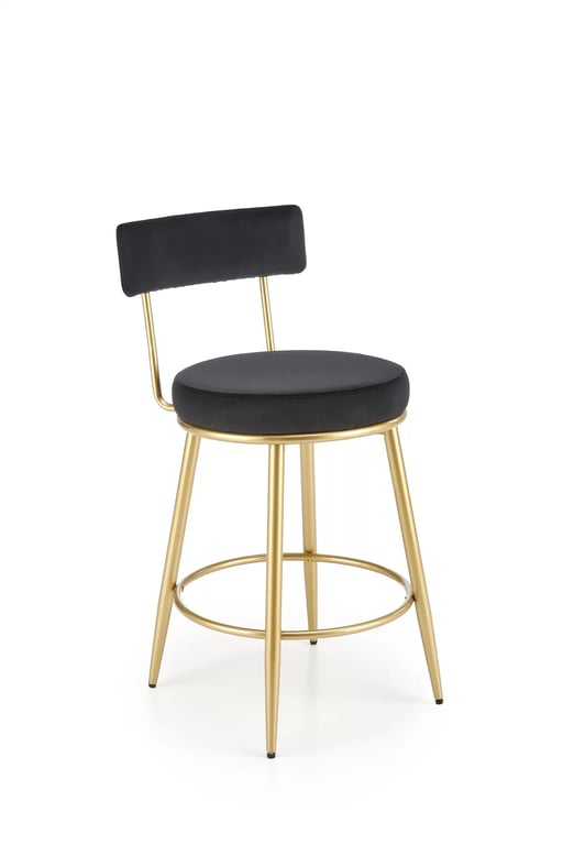 Scaun de bar H115 tapițat - negru / auriu h115 Barová židle negru / Žlutý