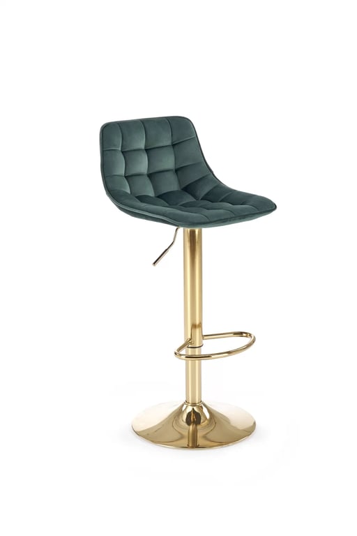 Scaun de bar H120 tapițat - Picior - auriu, Scaun - verde închis h120 Barová židle Nohy - auriu, Sedák - tmavý Zelený (1p=1szt)