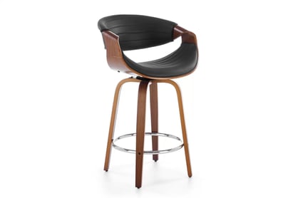 H123 scaun bar negru / nucă
