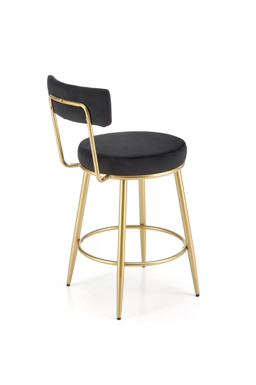 Scaun de bar H115 tapițat - negru / auriu Barová židle čalouněné h115 - negru / Žlutý