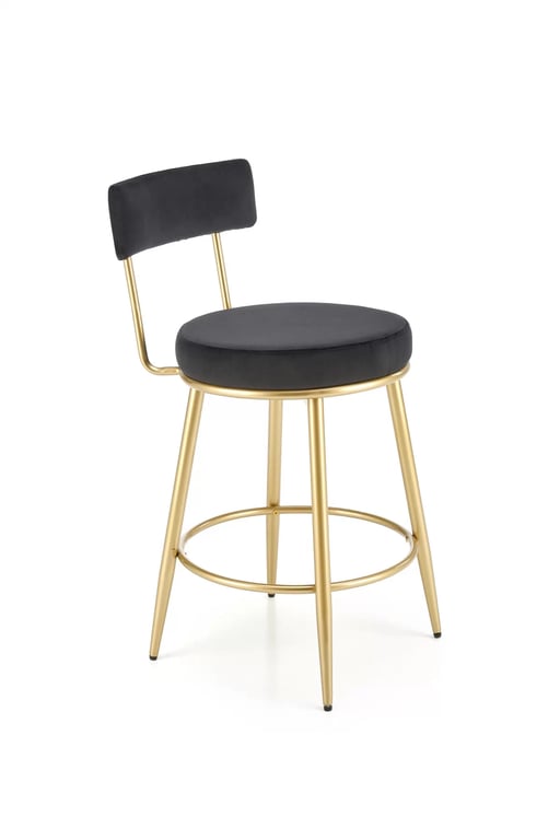 Scaun de bar H115 tapițat - negru / auriu Barová židle čalouněné h115 - negru / Žlutý