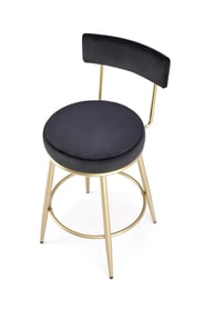 Scaun de bar H115 tapițat - negru / auriu Barová židle čalouněné h115 - negru / Žlutý