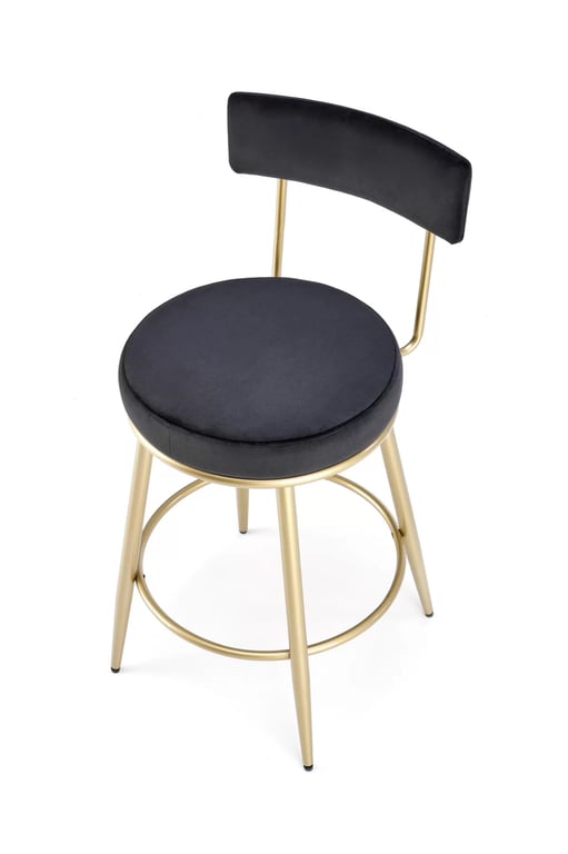 Scaun de bar H115 tapițat - negru / auriu Barová židle čalouněné h115 - negru / Žlutý