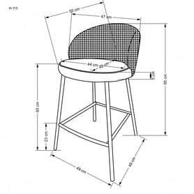 Scaun de bar tapițat H113 - negru / alb Barová židle tapițat h113 - negru / Alb