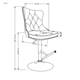 Scaun de bar H117 tapițat - verde închis Barová židle tapițat h117 - închis Zelený