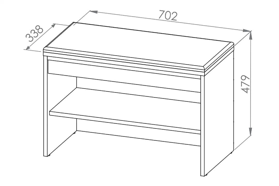 Skrinka na topánky Arachi 03 so sedákom 70 cm - Borovica sNiezna / Antracytová Skrinka na topánky so sedákom Hyga 03