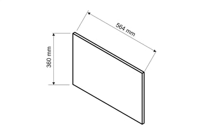 Irma Boční Panel 360mm x 564mm - boční panel do závěsnou skříňku panel z wymiarami 