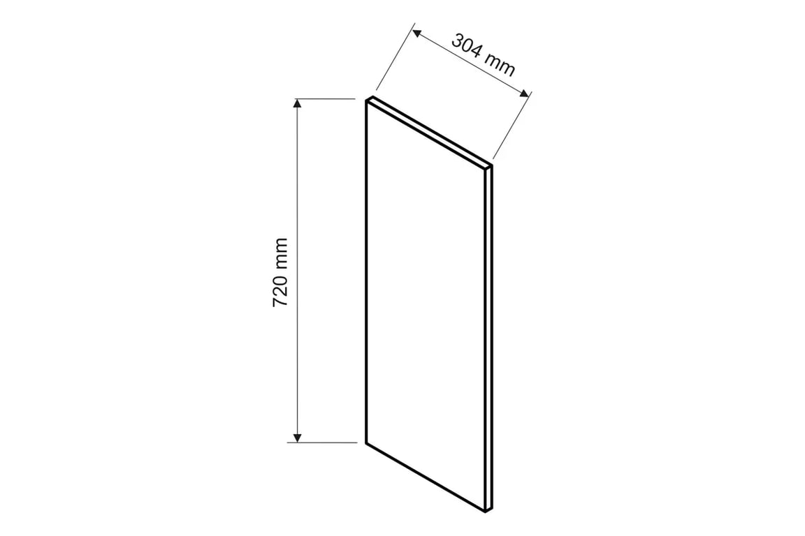 Irma Boční Panel 720mm x 304mm - boční panel do závěsnou skříňku Rozměry frontu