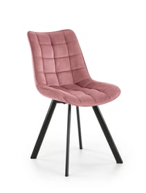 Scaun tapițat Clemio - catifea roz Bluvel 52 / picioare negre