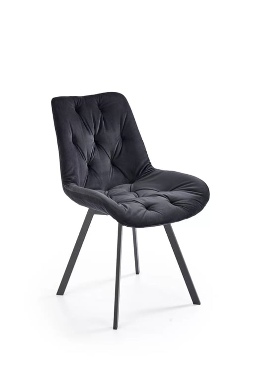 Scaun tapițat rotativ Zamoni - catifea neagră Bluvel 19 / picioare negre k519 Židle negru