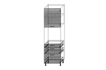 Vysoká kuchyňská skříňka Kammono F11 SDP60SS3/71 se zásuvkami pro vestavnou troubu KAMMONO F11 SDP60SS3/71 - regál kuchenny s zásuvkami do zabudowy piekarnika