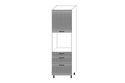 Vysoká kuchyňská skříňka Kammono F11 SDP60SS3/71 se zásuvkami pro vestavnou troubu KAMMONO F11 SDP60SS3/71 - regál kuchenny s zásuvkami do zabudowy piekarnika
