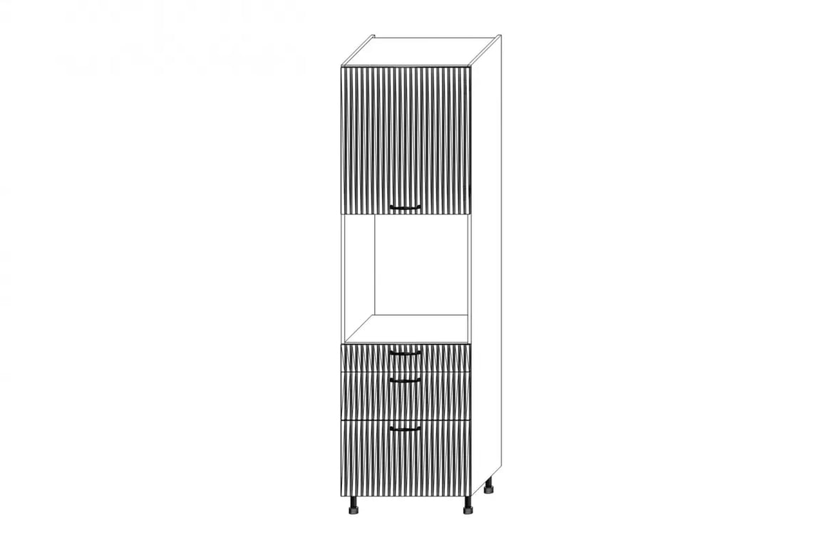 Vysoká kuchyňská skříňka Kammono F11 SDP60SS3/71 se zásuvkami pro vestavnou troubu KAMMONO F11 SDP60SS3/71 - regál kuchenny s zásuvkami do zabudowy piekarnika