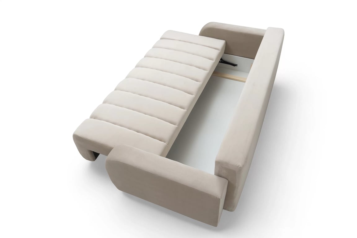 Kanapé Lapios z funkcja spania - bézs welwet Velluto 2 Beige Kanapé Lapios z funkcja spania - bézs welwet Velluto 2 Beige