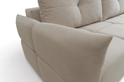 Fitelia kinyitható kanapé tárolóval - világos bézs Pretty 03 plüss / bükk lábak Kanapé rozkladana Fitelia tárolokkal - világos bézs plusz Pretty 03 / bükk 