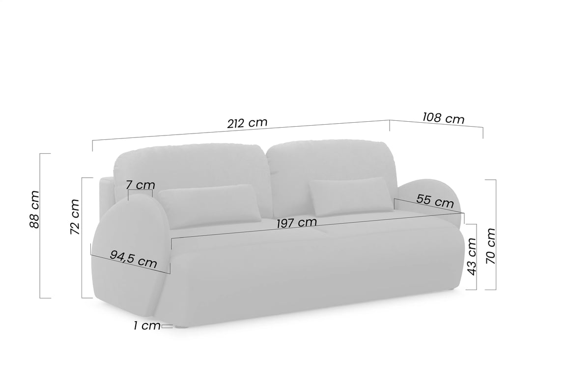 Dinel kinyitható kanapé - krém Vogue 1 Cream velúr - Korlátozott készlet Kinyitható kanapé Dinel - kremowy Velúr Vogue 1 Cream - Korlátozott ajánlat