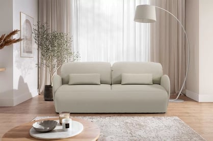 Dinel kinyitható kanapé - krém Vogue 1 Cream velúr - Korlátozott készlet Kanapé z funkcja spania Dinel - kremowy Velúr Vogue 1 Cream - Korlátozott ajánlat