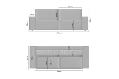 Canapea Flabio extensibilă - gri catifea Canapea cu funcția de dormit Flabio - gri catifea Vogue 14 Silver