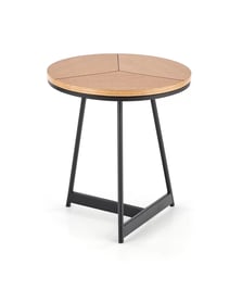 Măsuță de cafea rotundă Diara S cu picioare metalice 45 cm - stejar natural / negru