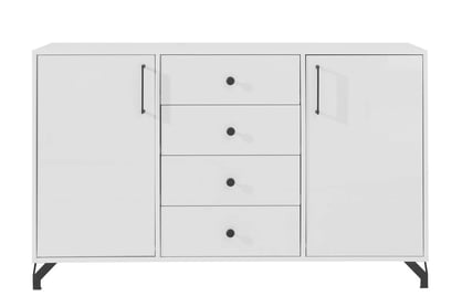 Comodă Bergen 140 cm cu sertare - alb