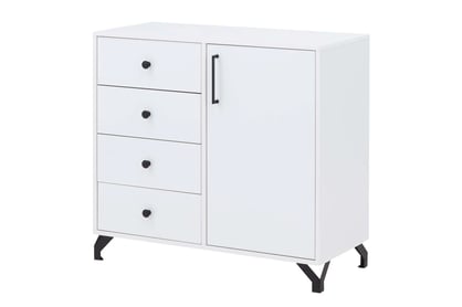 Comodă Bergen 90 cm cu sertare - alb