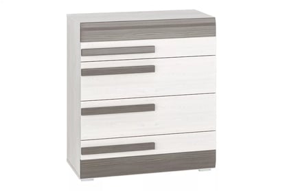 Comodă Tonemo 08 cu sertare 86 cm - pin de zăpadă / new grey