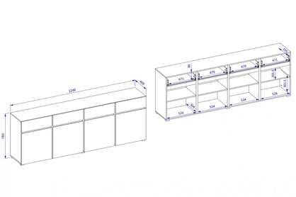 Komoda Gramon 225 cm se zásuvkami - congo / černá Komoda Cross 25 s zásuvkami 225 cm - congo / Černý