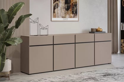 Komoda Gramon 225 cm se zásuvkami - congo / černá Komoda Cross 25 s zásuvkami 225 cm - congo / Černý