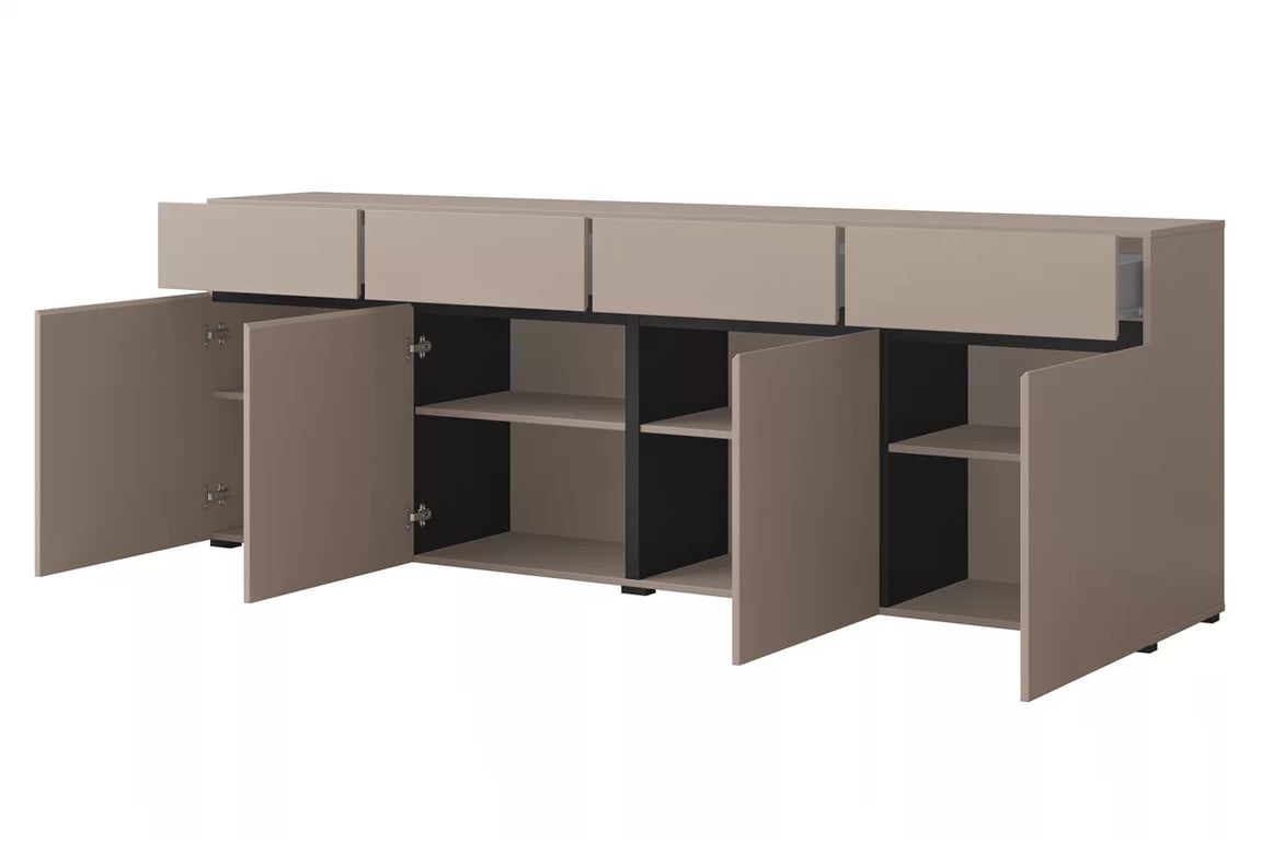 Komoda Gramon 225 cm se zásuvkami - congo / černá Komoda Cross 25 s zásuvkami 225 cm - congo / Černý