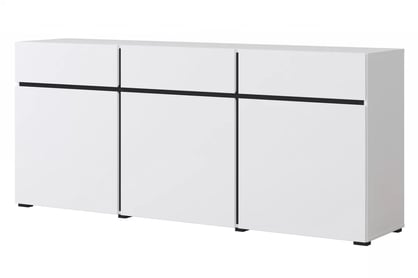 Comodă Gramon 180 cm cu sertare - alb / negru
