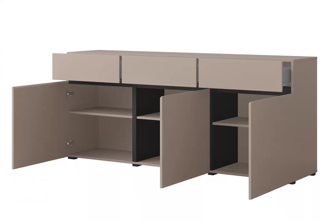 Komoda Gramon 180 cm se zásuvkami - congo / černá Komoda Cross 43 s zásuvkami 180 cm - congo / Černý