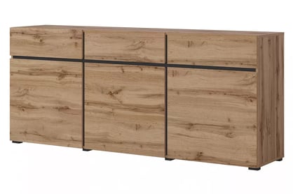 Gramon fiókos komód 180 cm - wotan tölgy / fekete