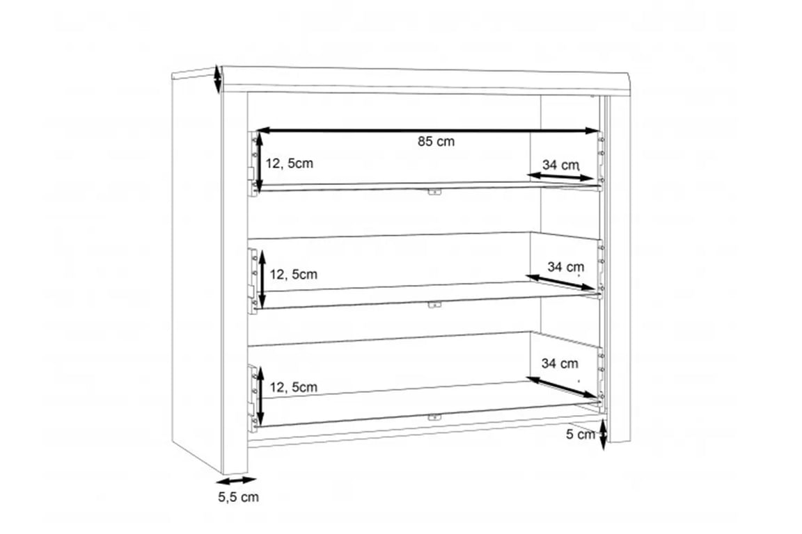 Komoda Dalate se zásuvkami 100 cm - Dub catania / černá Komoda Dalate s zásuvkami 100 cm - Dub catania / Černý 