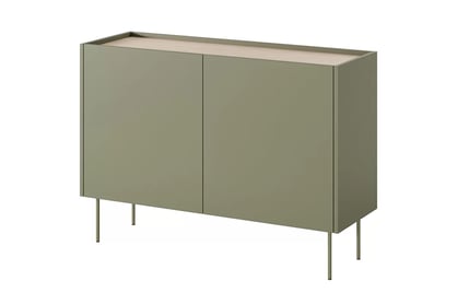 Comodă cu două uși și două sertare Desin 120 2U2S - Olive / Stejar Nagano