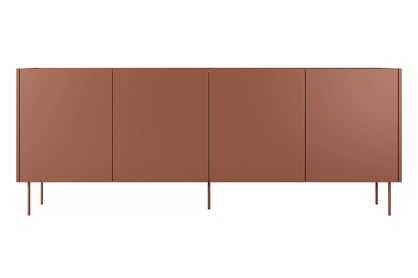 Comodă cu patru sertare ascunse Desin 220 4U4S - roșu ceramic / Stejar nagano Comoda Desin 220 cm z 4 ukrytymi sertare - roșu / ceramic red / stejar nagano