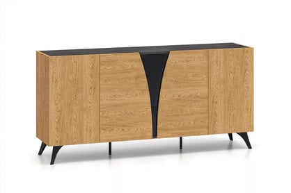 Natina 04 vitrin 170 cm - baltic tölgy / portland fekete hamu