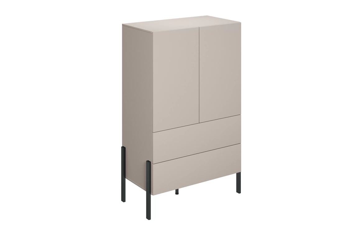 Jukon kétszárnyú komód 90 cm - kasmír / fekete lábak Komod két ajto Jukon 90 cm bielizniarka - kasmír / fekete Lábak