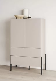 Jukon kétszárnyú komód 90 cm - kasmír / fekete lábak Komod két ajto Jukon 90 cm bielizniarka - kasmír / fekete Lábak