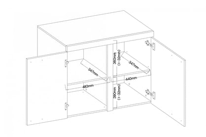 Comoda Luiza 2F - beton deschis Comoda cu două uși Luiza 2F - 92 cm - beton clar