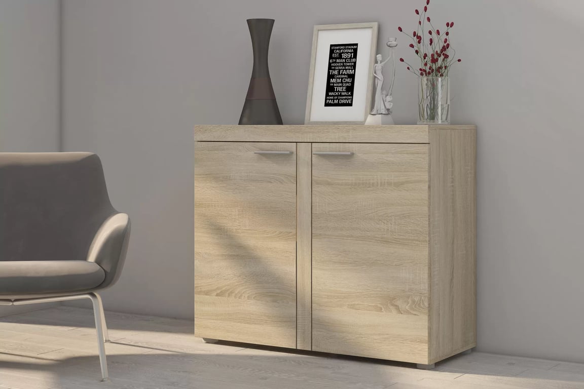 Comoda Luiza 2F - stejar sonoma Comoda cu două uși Luiza 2F - 92 cm - stejar sonoma
