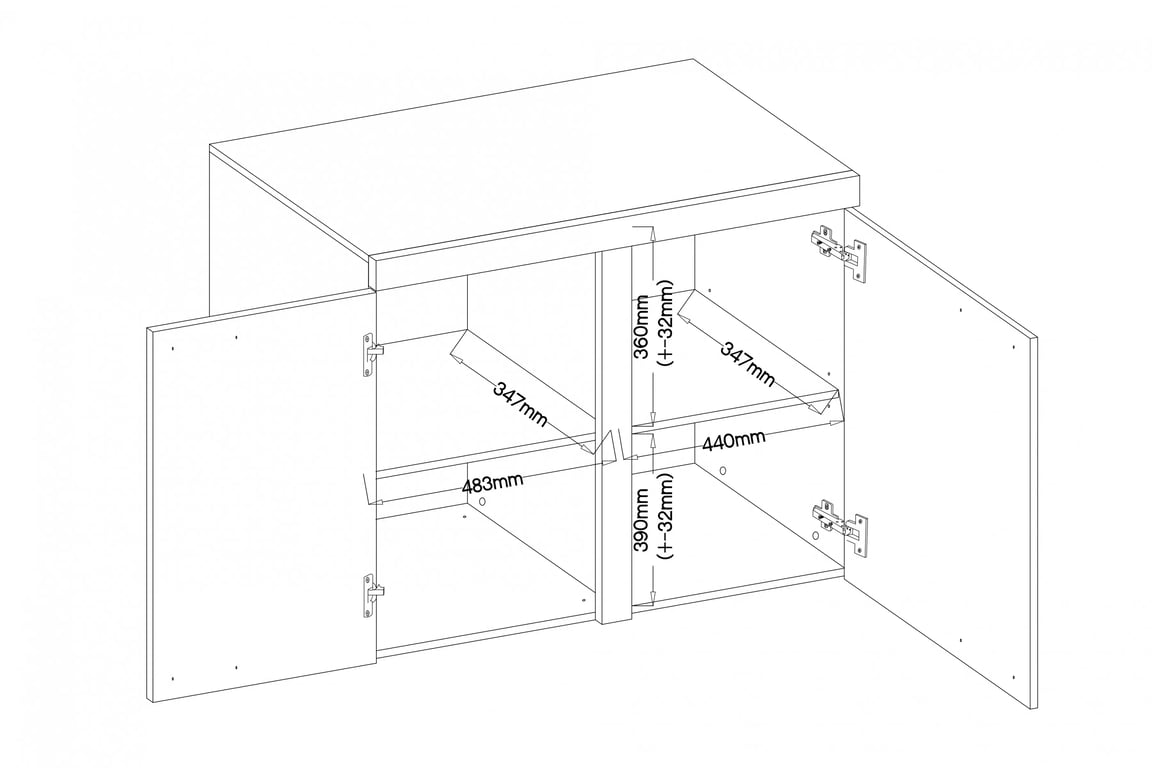 Comoda Luiza 2F - stejar sonoma Comoda cu două uși Luiza 2F - 92 cm - stejar sonoma