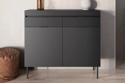 Komoda Sentia 105 cm se zásuvkami - černá / zlatá