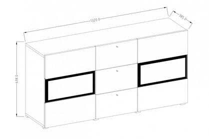 Komoda so zásuvkami Baros 26 - 132 cm - san remo svetlý Komoda dvojdverová s tromi zásuvkami Baros 26 - san remo svetlý