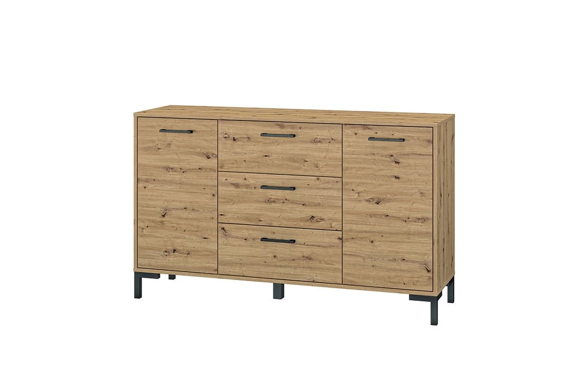 Klarso 12 kétajtós komód, három fiókkal - 138 cm Komód