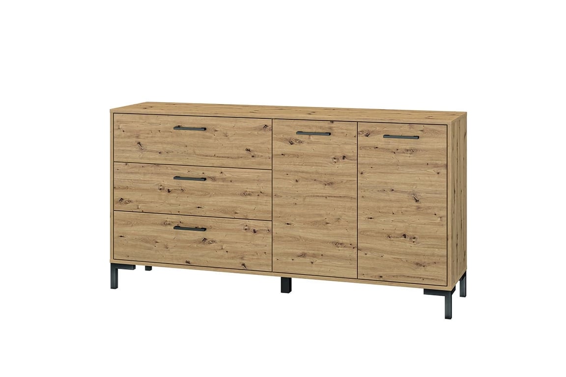 Klarso 13 kétajtós komód, három fiókkal - 159 cm Komód 