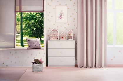 Comodă copii Bonzo 80 cm cu sertare - alb Comoda dziecieca Bonzo 80 cm - bialy